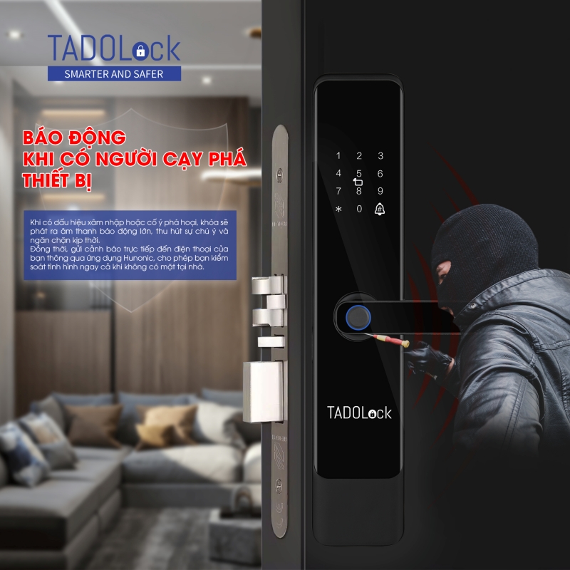 KHÓA THÔNG MINH TADOLock Cửa gỗ (Vàng hồng cổ điển)